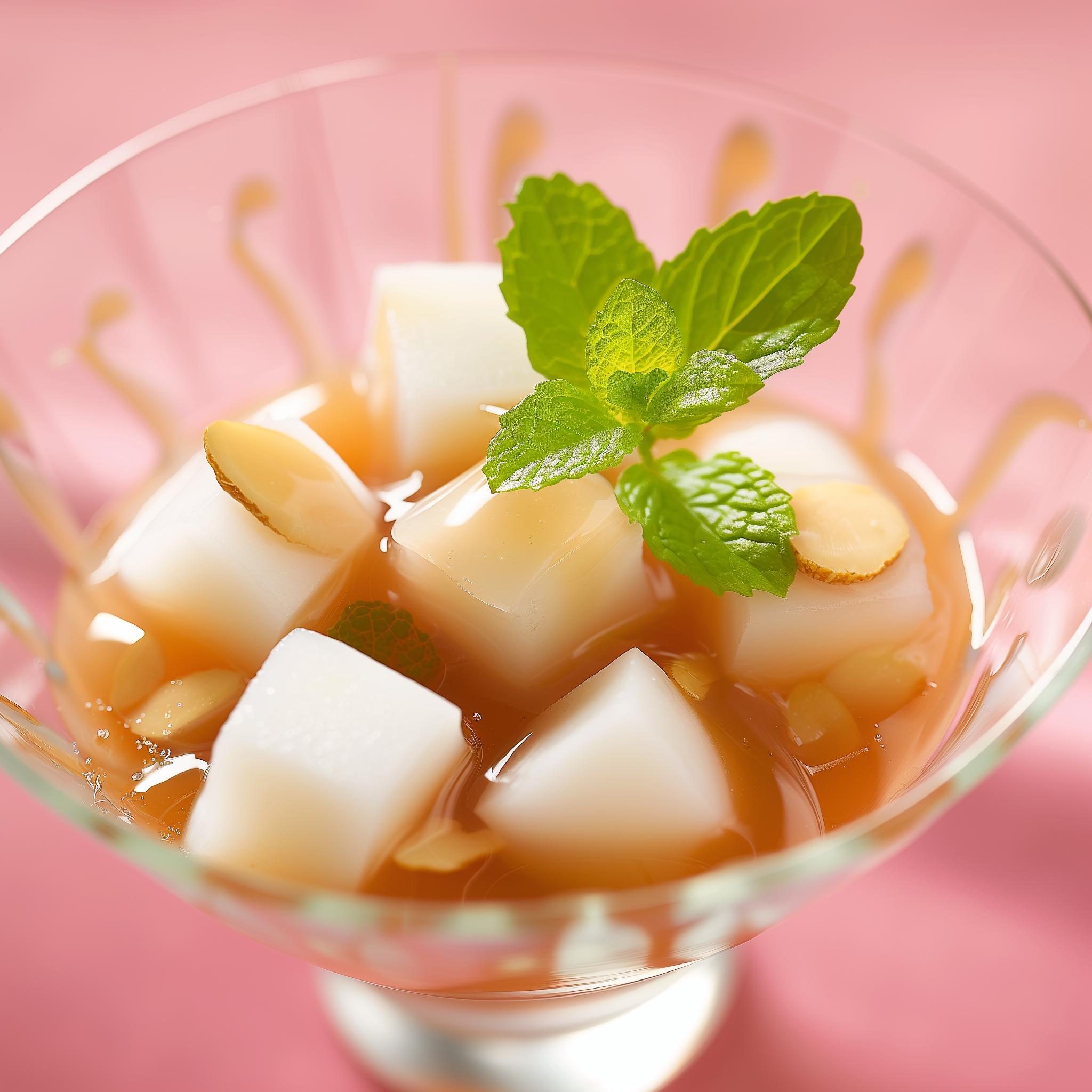 Almond Jelly with Lychee (杏仁豆腐) – YumForeverInAsia