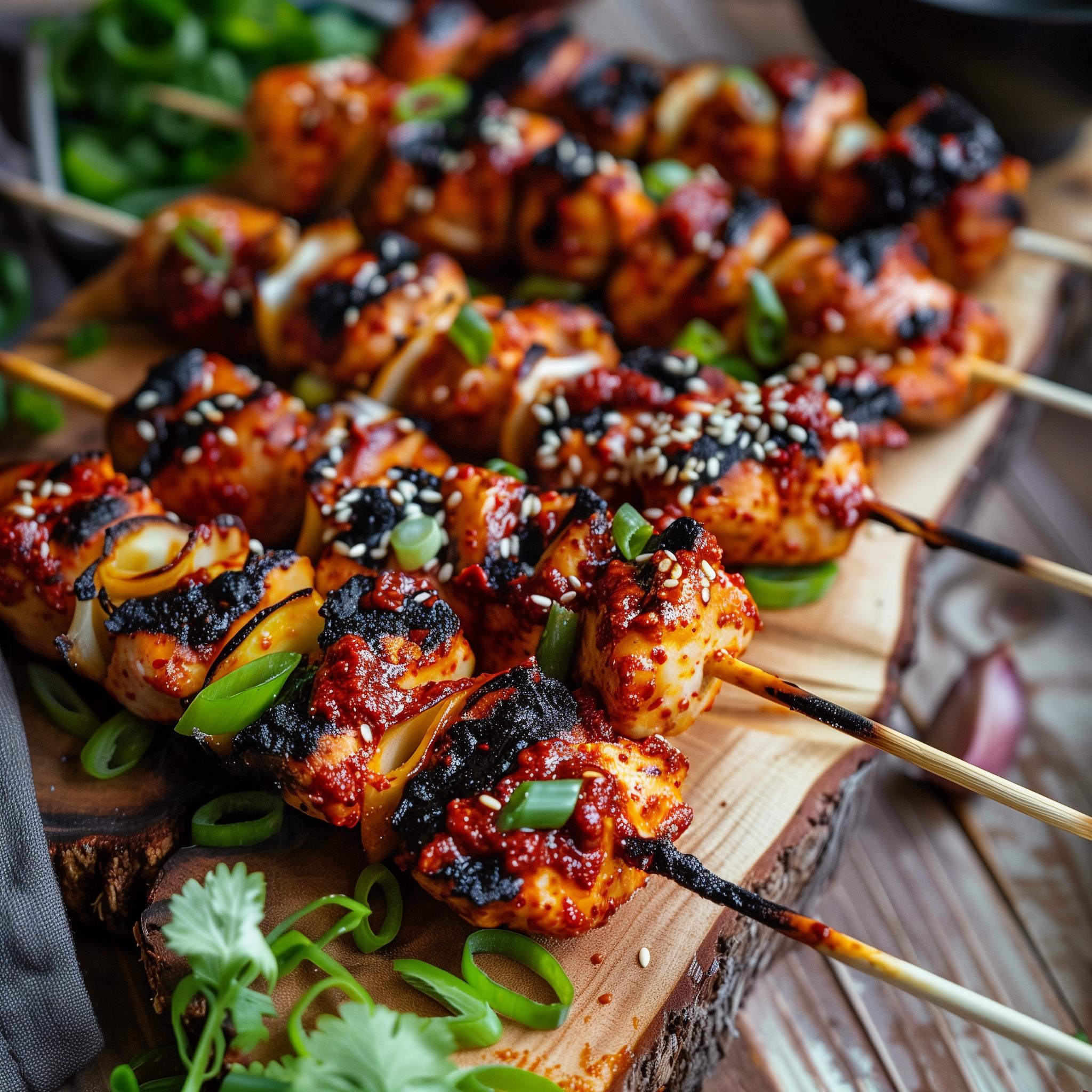 Charred Gochujang Chicken Skewers (고추장 닭꼬치)