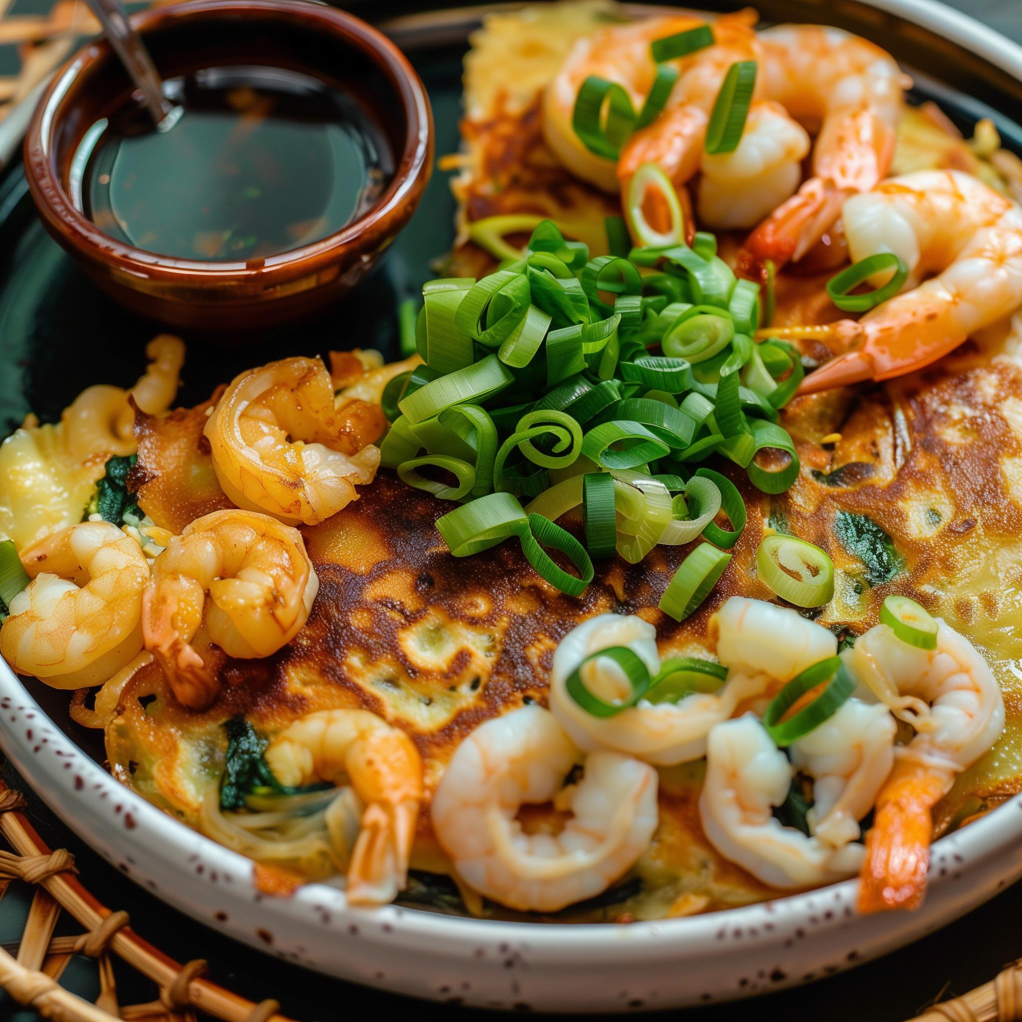 Seafood and Green Onion Jeon (해물 파전)