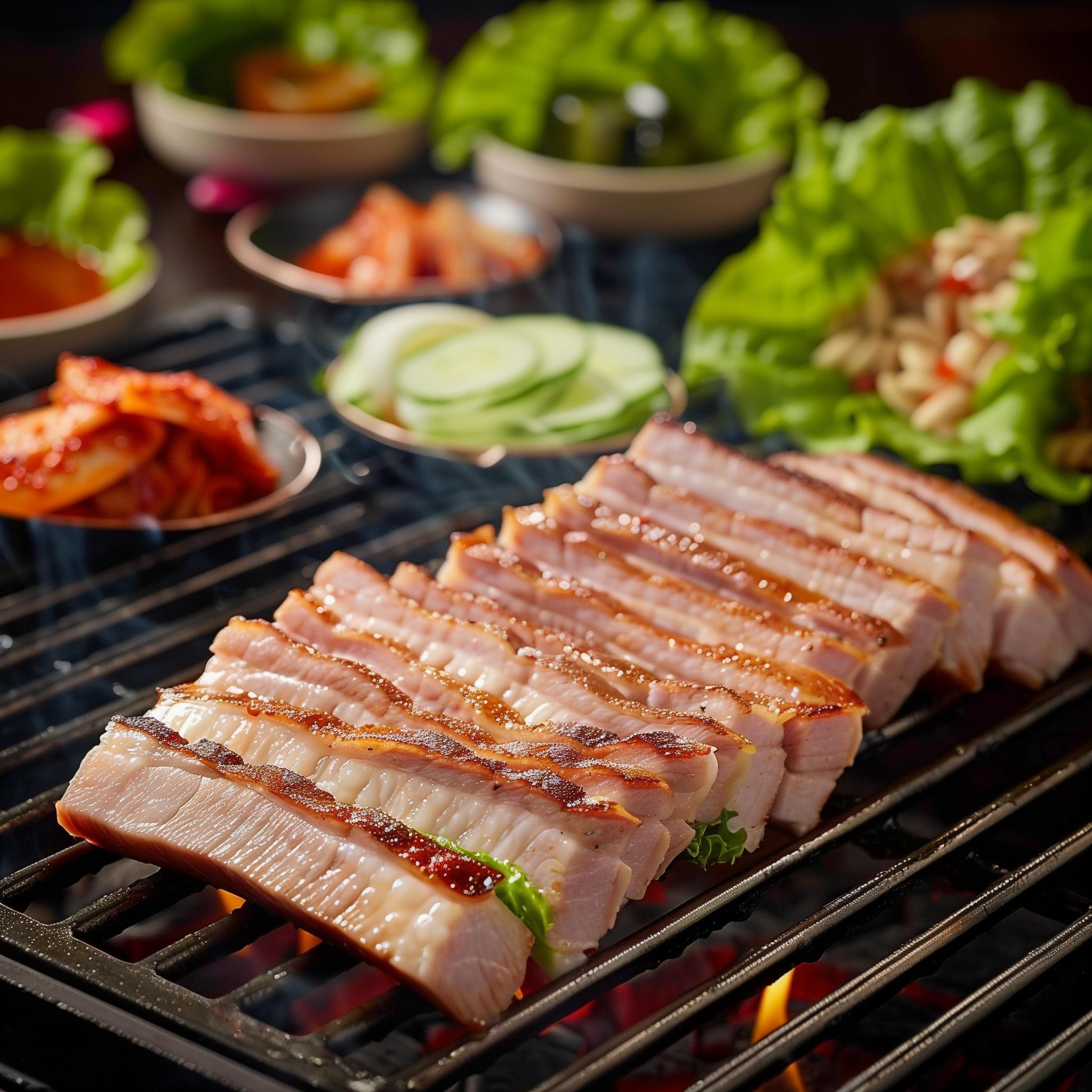 Smoky Grilled Samgyeopsal (삼겹살)